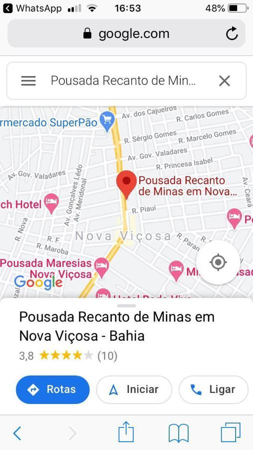 Pousada Recanto de Minas Nova Viçosa Exterior foto